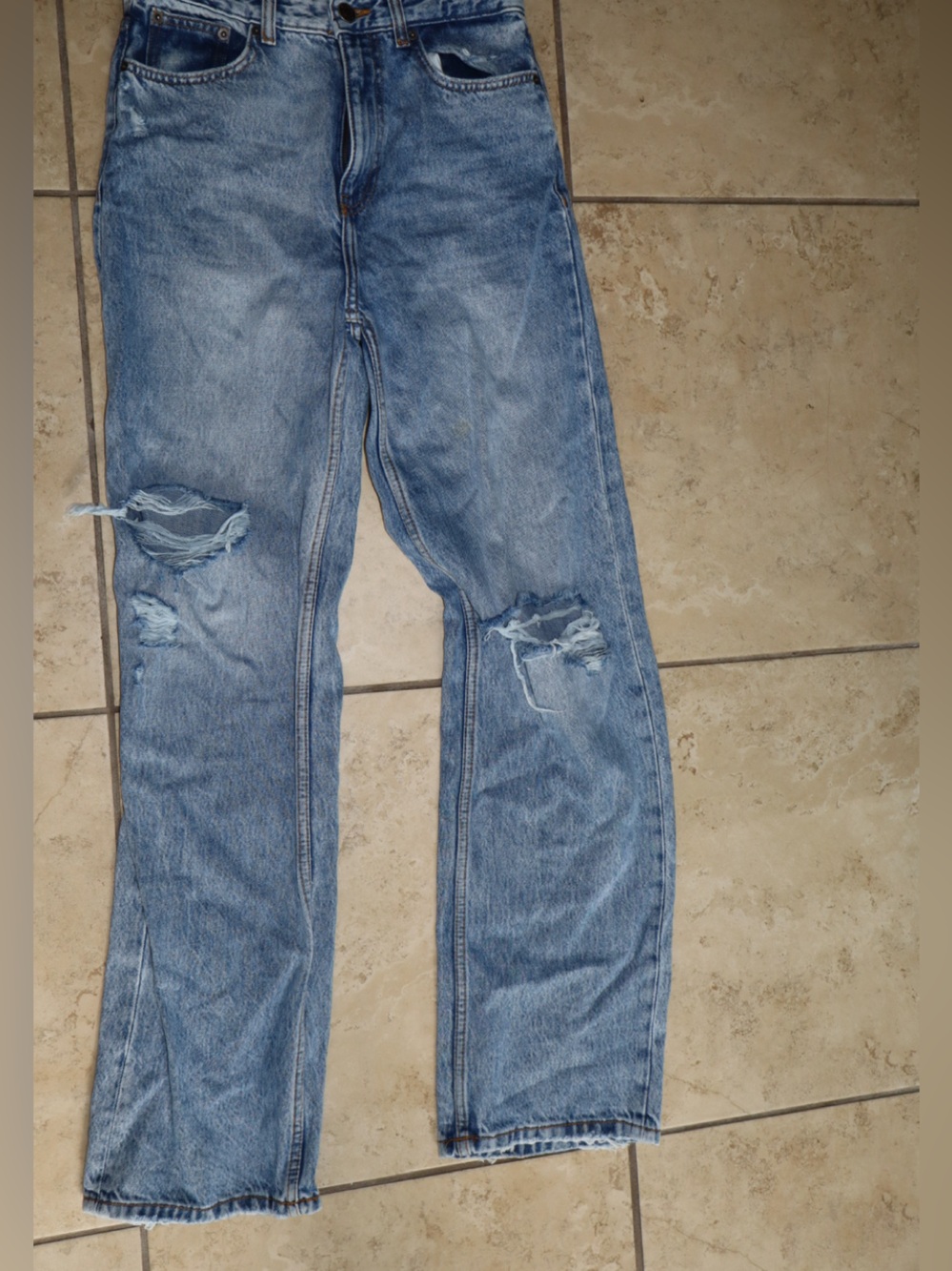 Zara Light Blue Distressed Skinny Jeans